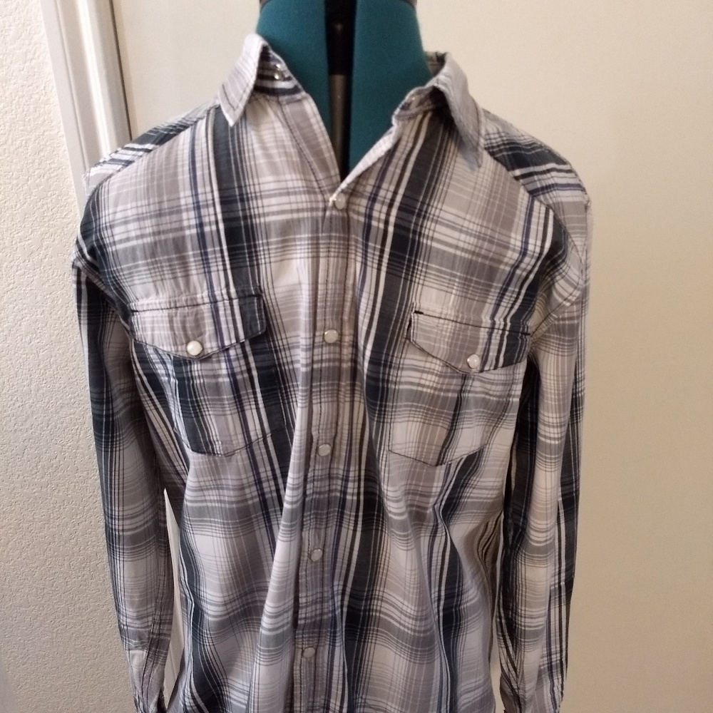 Supply Company Mens Pearl Snap Plaid Shirt